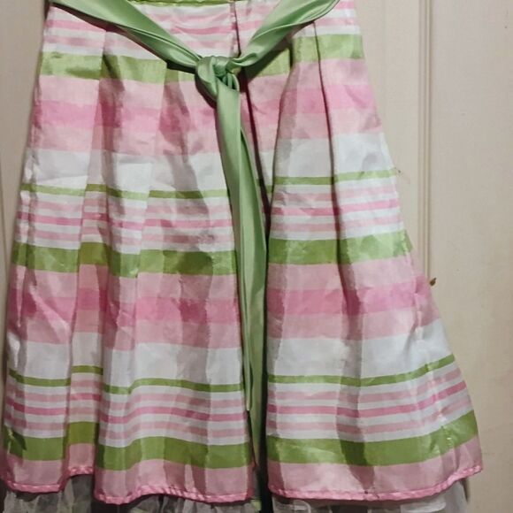 Youngland Pink and Green Pleated Halter Sundress - Picture 13 of 15